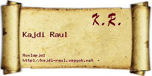 Kajdi Raul névjegykártya